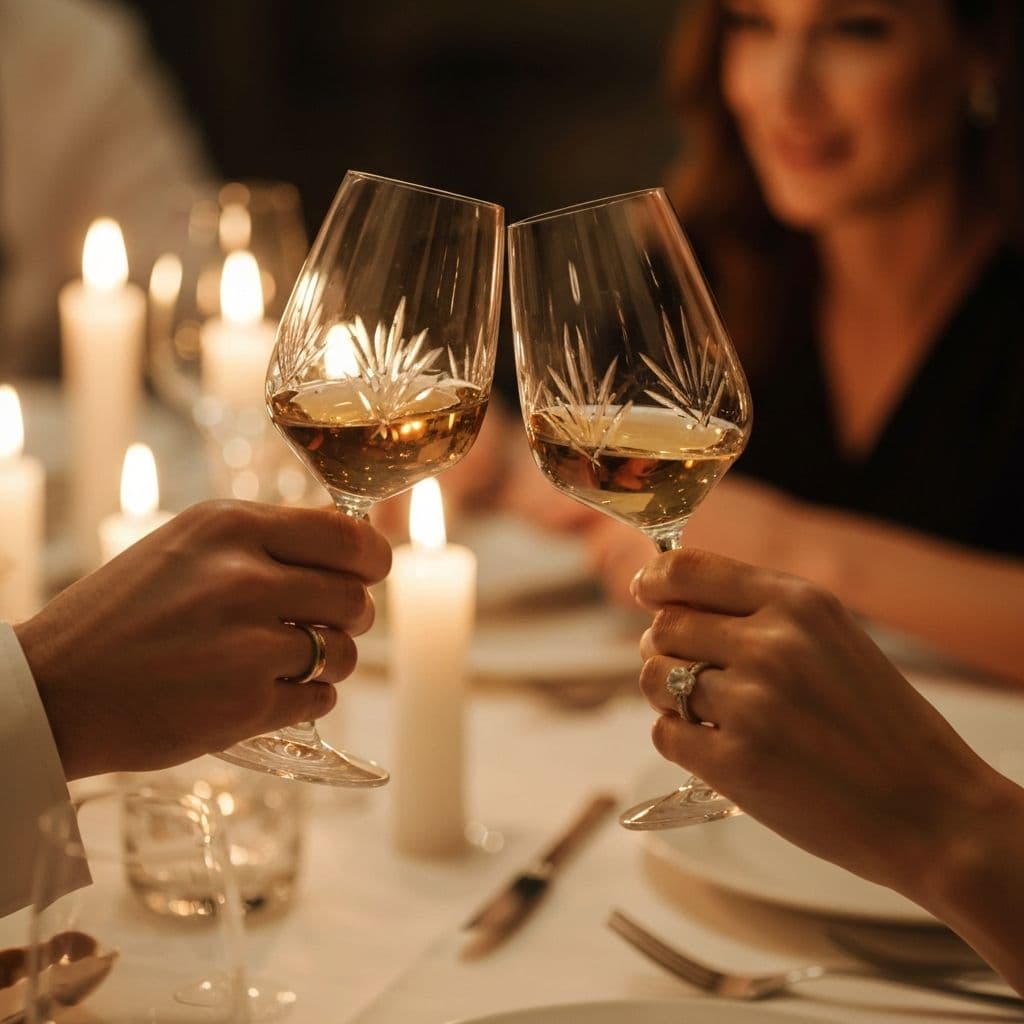 Brinde com taças de vinho